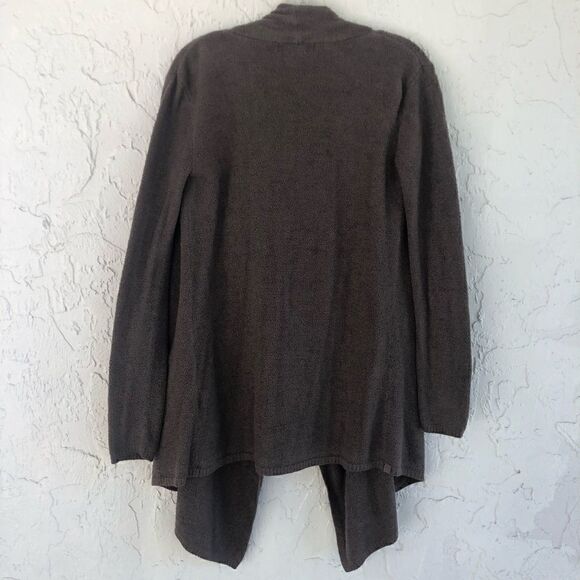 BAREFOOT DREAMS Light Island Wrap Brown Open Front Cardigan Sweater Size S/M - Picture 4 of 6